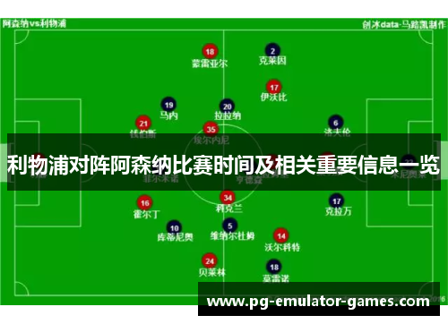 利物浦对阵阿森纳比赛时间及相关重要信息一览